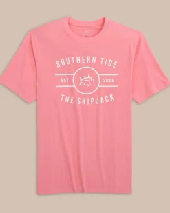 Southern Tide Across The Chest Skipjack Short Sleeve T-Shirt Geranium Pink Best Sale