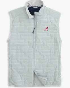 Southern Tide Alabama Crimson Tide Abercorn Vest Gravel Grey New