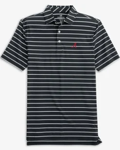 Southern Tide Alabama Crimson Tide Brrr°®Eeze Desmond Stripe Polo Black Clearance