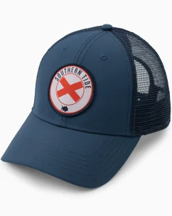 Southern Tide Alabama Patch Performance Trucker Hat Seven Seas Blue Hot
