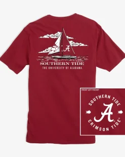 Southern Tide Alabama Tide Skipjack Sailing T-Shirt Crimson Sale