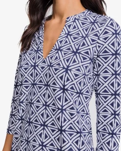 Southern Tide Alicia Painted Geo Performance Dress Nautical Navy Cheap