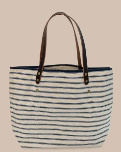Southern Tide All Day Stripe Tote Navy Store