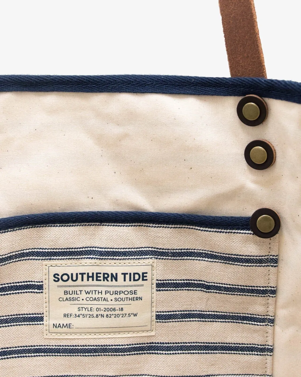 Southern Tide All Day Stripe Tote Navy Store