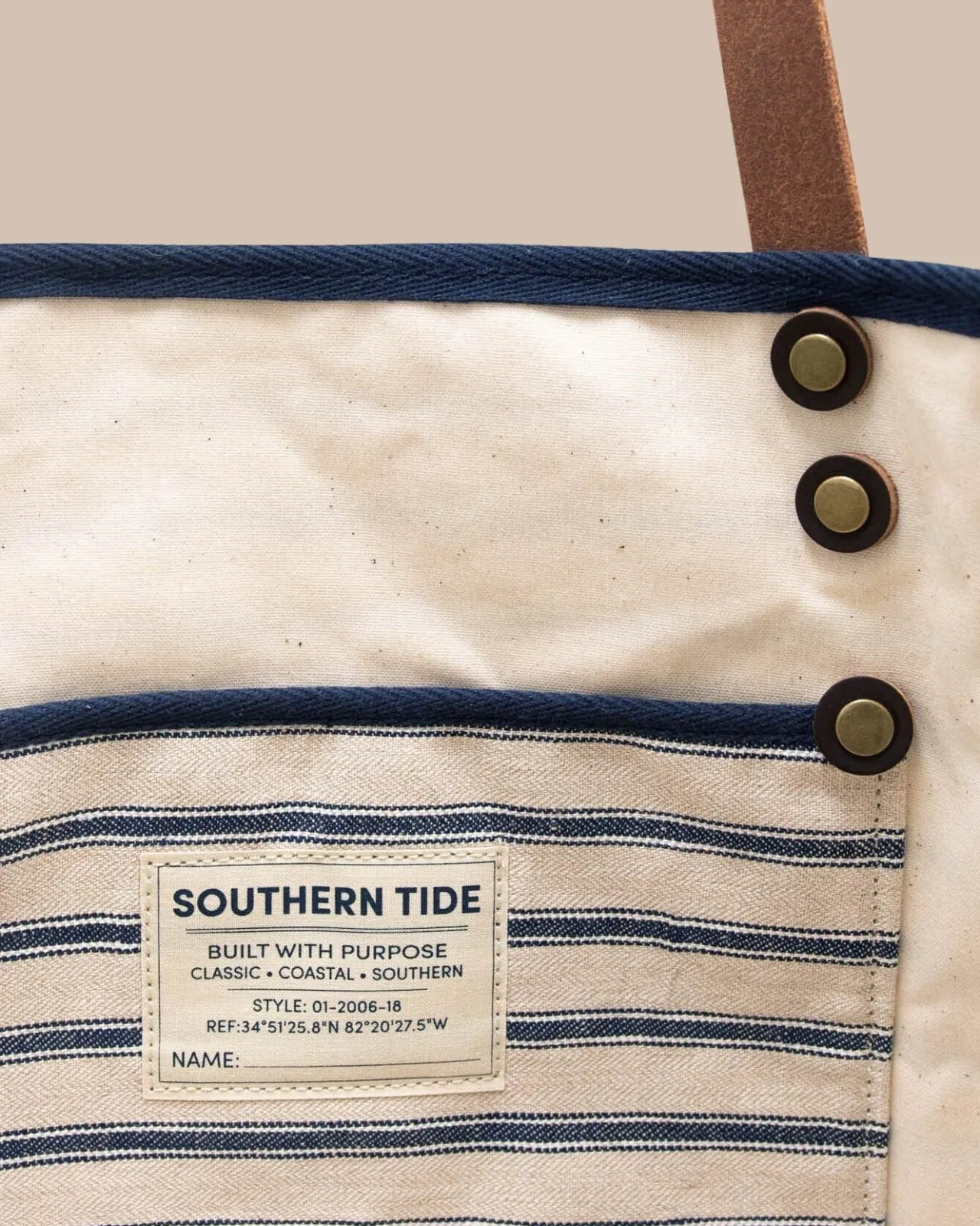Southern Tide All Day Stripe Tote Navy Store