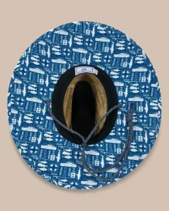 Southern Tide All Inclusive Straw Hat Aged Denim Clearance