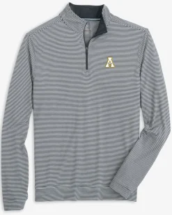 Southern Tide App State Cruiser Micro-Stripe Heather Quarter Zip Heather Black Best Sale
