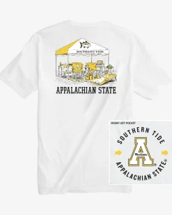 Southern Tide App State Mountaineers Tailgate Time T-Shirt Classic White Shop
