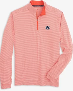 Southern Tide Auburn Tigers Cruiser Micro-Stripe Heather Quarter Zip Best Sale