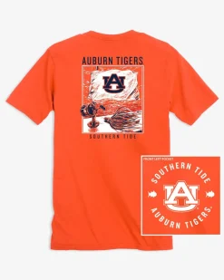 Southern Tide Auburn Tigers Fishing Flag T-Shirt Endzone Orange Best