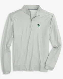 Southern Tide Baylor Bears Pine Ridge Print Cruiser Quarter Zip Pullover Steel Grey Clearance