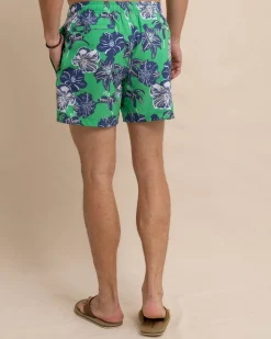 Southern Tide Beach Blooms Swim Trunk Lawn Green Clearance