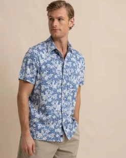 Southern Tide Beachcast Island Blooms Knit Short Sleeve Sport Shirt Shop