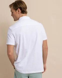 Southern Tide Beachcast Solid Knit Short Sleeve Sport Shirt Classic White Best Sale