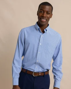 Southern Tide Bengal Stripe Brrr°® Intercoastal Sport Shirt Cobalt Blue Outlet