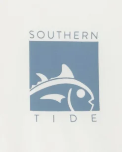 Southern Tide Boxed Chest Performance Long Sleeve T-Shirt Sand White Cheap