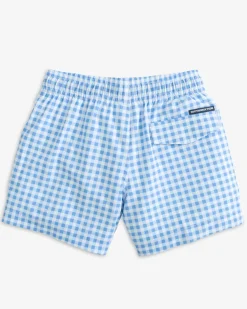 Southern Tide Boys Baldwin Gingham Printed Swim Trunk Ocean Channel Flash Sale