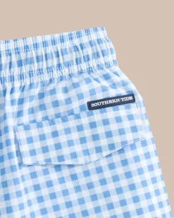 Southern Tide Boys Baldwin Gingham Printed Swim Trunk Ocean Channel Flash Sale