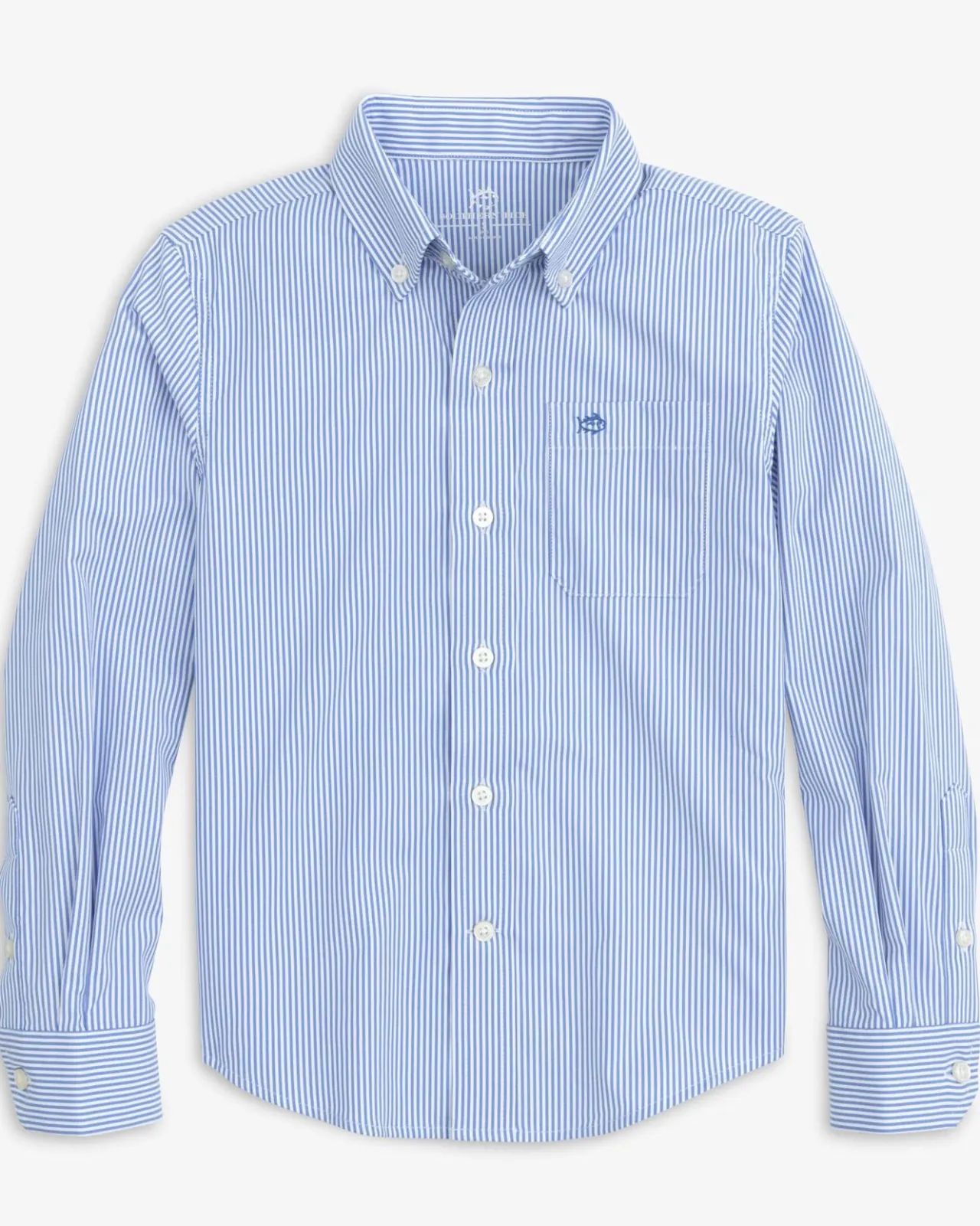 Southern Tide Boys Bengal Stripe Intercoastal Sport Shirt Cobalt Blue Sale