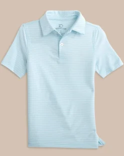 Southern Tide Boys Driver Camden Stripe Performance Polo Dream Blue Online