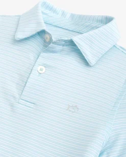 Southern Tide Boys Driver Camden Stripe Performance Polo Dream Blue Online