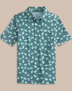 Southern Tide Boys Driver Summer Rays Polo Shirt Coronet Blue Clearance