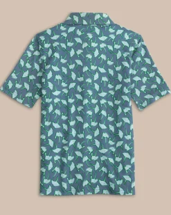 Southern Tide Boys Driver Summer Rays Polo Shirt Coronet Blue Clearance