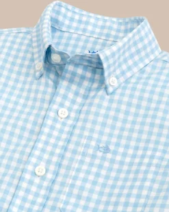 Southern Tide Boys Long Sleeve Hartwell Plaid Sport Shirt Rain Water Fashion