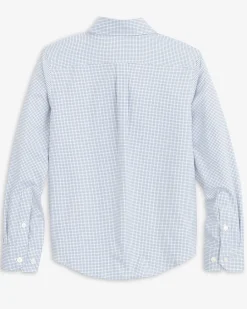 Southern Tide Boys Rosemont Tattersall Intercoastal Sport Shirt Seven Seas Blue Store