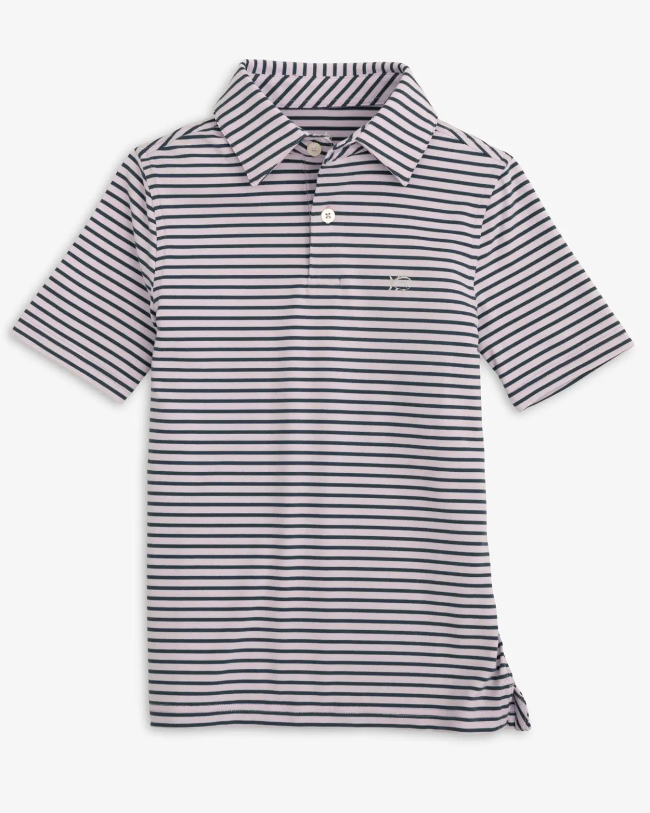 Southern Tide Boys Ryder Heather Marin Stripe Performance Polo Shirt Cheap