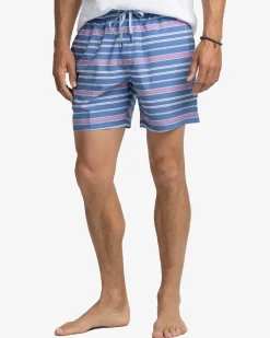 Southern Tide Breton Stripe Swim Trunk Coronet Blue Cheap