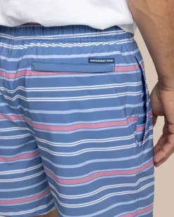 Southern Tide Breton Stripe Swim Trunk Coronet Blue Cheap