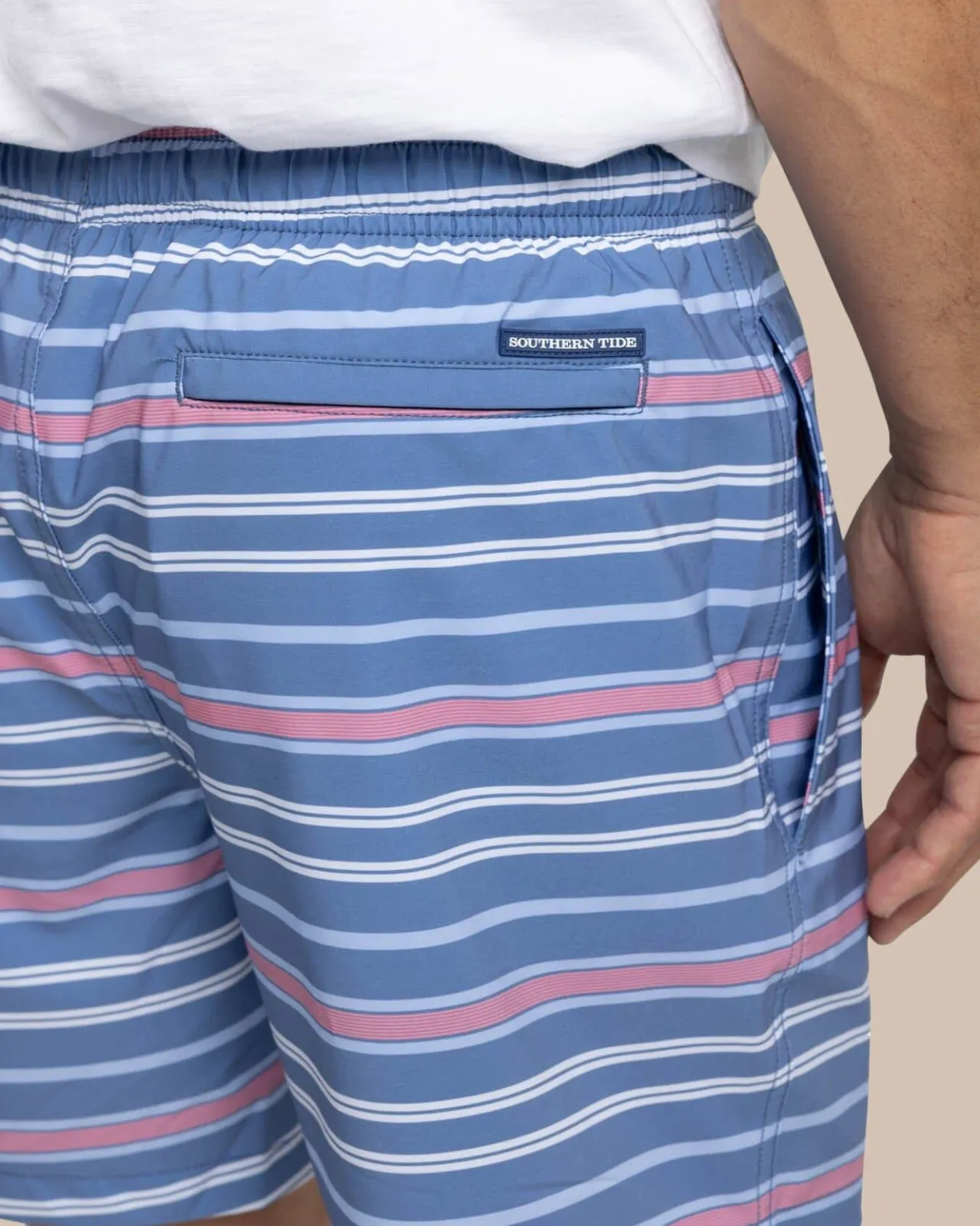 Southern Tide Breton Stripe Swim Trunk Coronet Blue Cheap