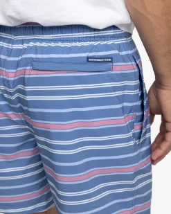 Southern Tide Breton Stripe Swim Trunk Coronet Blue Cheap