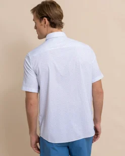 Southern Tide Brrr° Intercoastal Casual Water Short Sleeve Sport Shirt Classic White Cheap