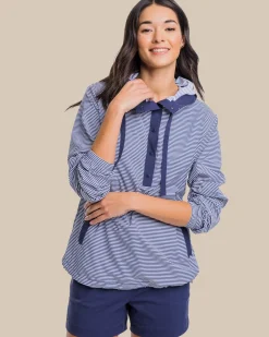 Southern Tide Calie Skip Stripe Popover Classic White Best Sale