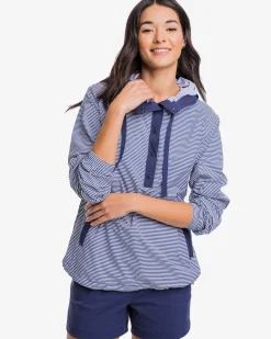 Southern Tide Calie Skip Stripe Popover Classic White Best Sale