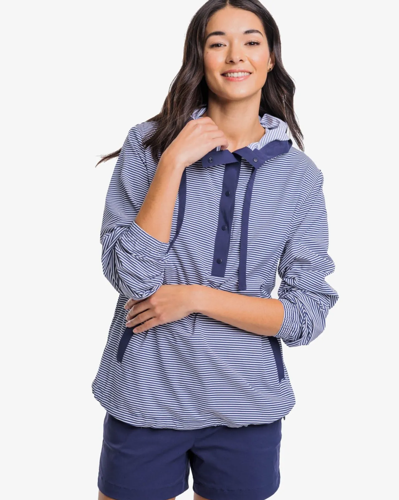 Southern Tide Calie Skip Stripe Popover Classic White Best Sale