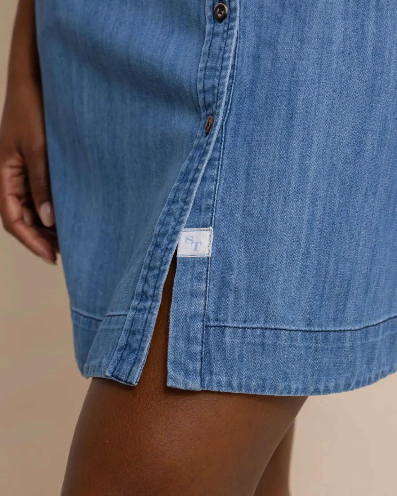 Southern Tide Cam Denim Dress Medium Wash Indigo Shop