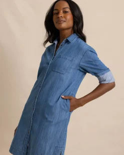 Southern Tide Cam Denim Dress Medium Wash Indigo Shop