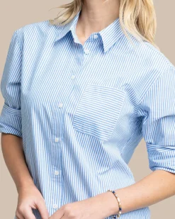 Southern Tide Cam Stripe Poplin Dress Cheap