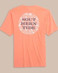 Southern Tide Caps Off Badge Short Sleeve T-Shirt Desert Flower Coral Online