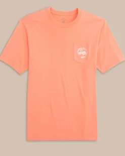 Southern Tide Caps Off Badge Short Sleeve T-Shirt Desert Flower Coral Online