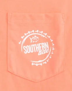 Southern Tide Caps Off Badge Short Sleeve T-Shirt Desert Flower Coral Online