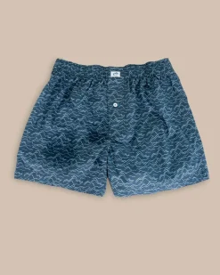 Southern Tide Change Your Altitude Printed Boxer Blue Haze Clearance