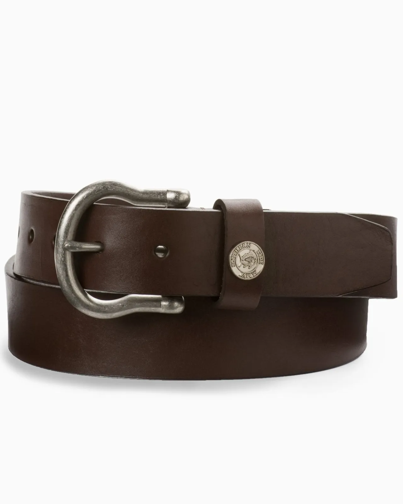 Southern Tide Classic Leather Belt Dark Brown Fashion