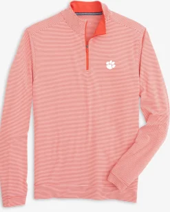 Southern Tide Clemson Tigers Cruiser Micro-Stripe Heather Quarter Zip Cheap