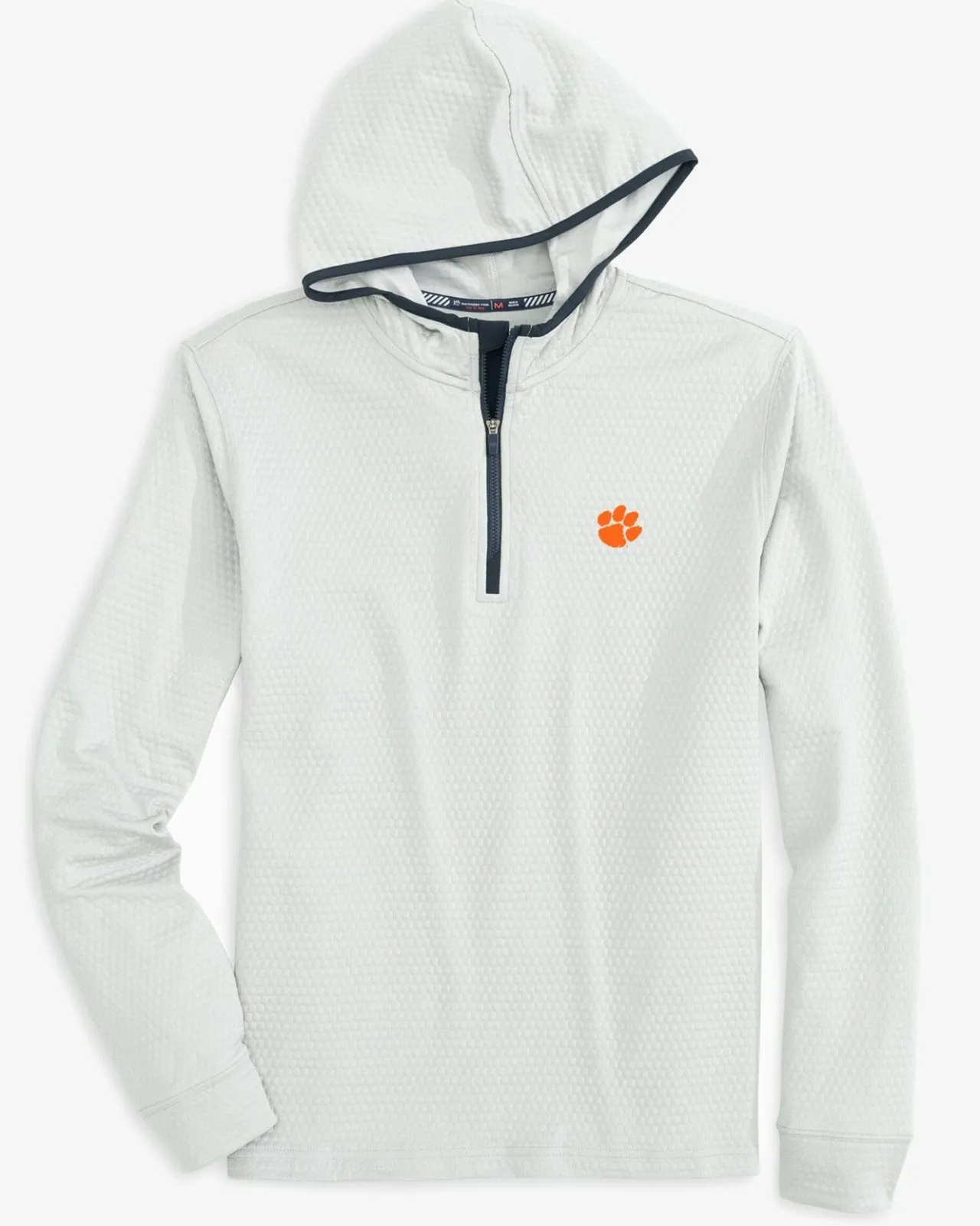 Southern Tide Clemson Tigers Scuttle Heather Quarter Zip Hoodie Heather Slate Grey Flash Sale