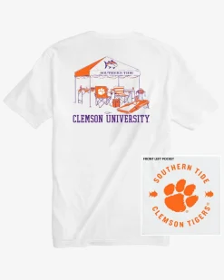 Southern Tide Clemson Tigers Tailgate Time T-Shirt Classic White Cheap