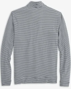 Southern Tide Coastal Carolina Chanticleers Cruiser Micro-Stripe Heather Quarter Zip Heather Black Outlet